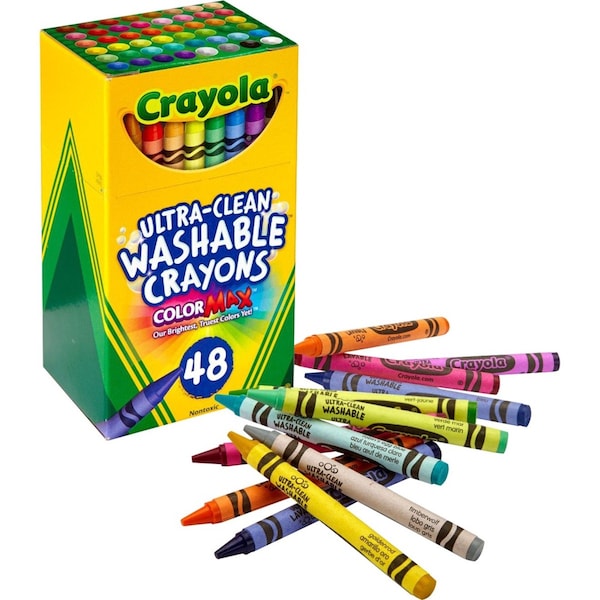 Ultra-Clean Washable Crayons - Regular Size, 48 Count, PK3
